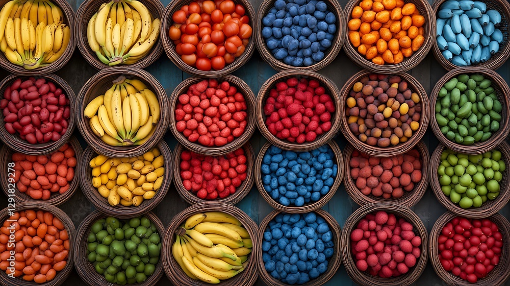 custom made wallpaper toronto digitalColorful bowls of food and painted stones, market display