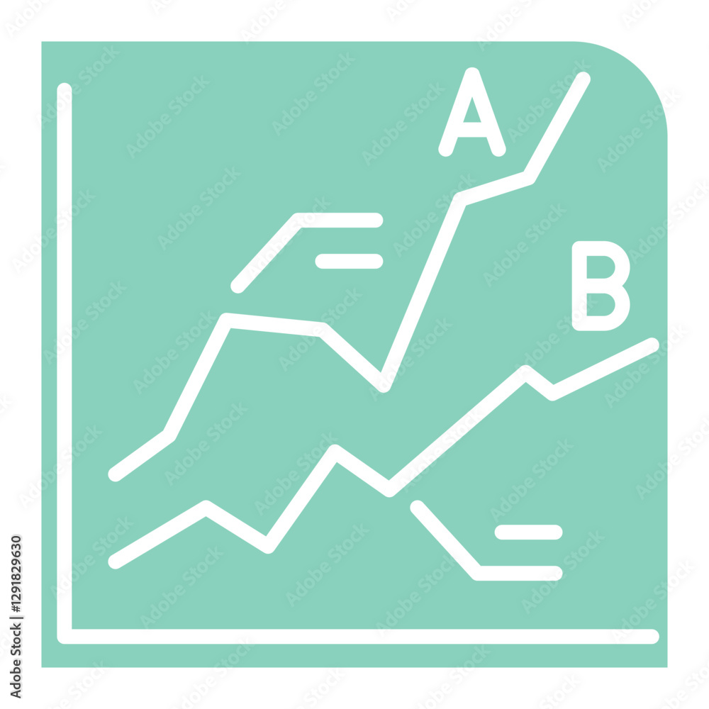 Graph icon in flat color style Graph icon in flat color style