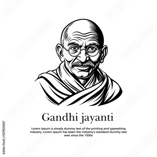 2nd October Happy gandhi jayanti. indian Freedom Fighter Mahatma Gandhi he is known as Bapu. Vector illustration in cartoon style