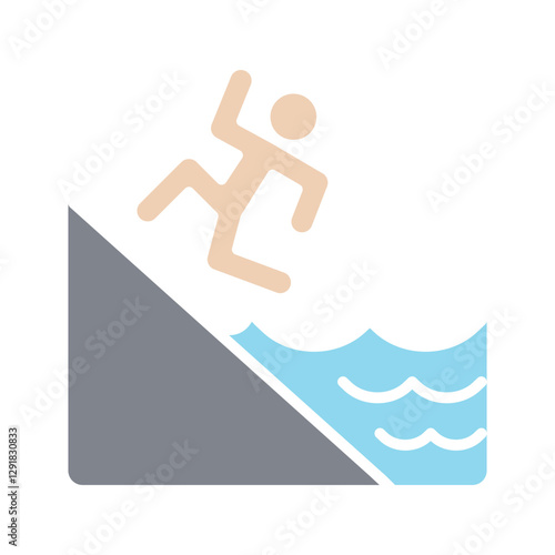 Escape icon in flat color style
