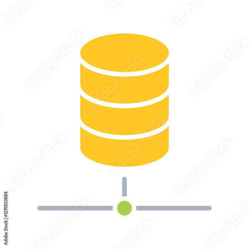 Data sharing icon in flat color style