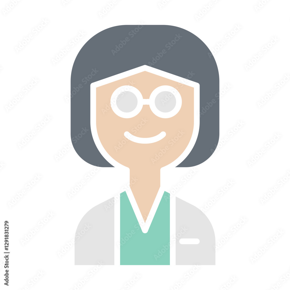 Pediatrician icon in flat color style Pediatrician icon in flat color style