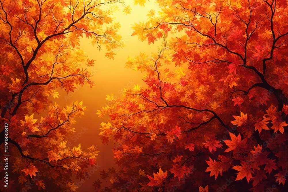 Vibrant Autumn Leaves Canopy, Fall Colors, Nature's Beauty Vibrant Autumn Leaves Canopy, Fall Colors, Nature's Beauty