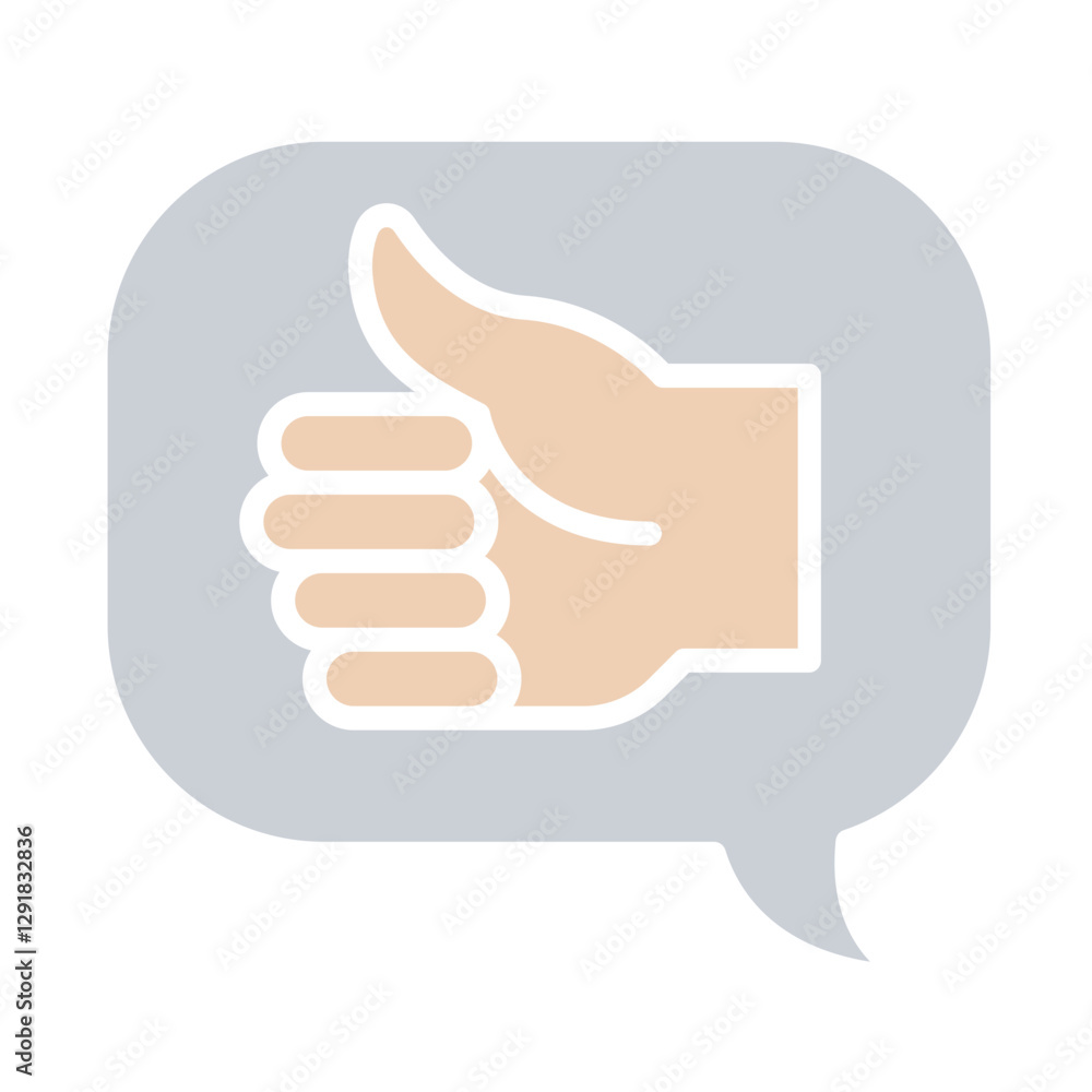 Thumb up icon in flat color style Thumb up icon in flat color style