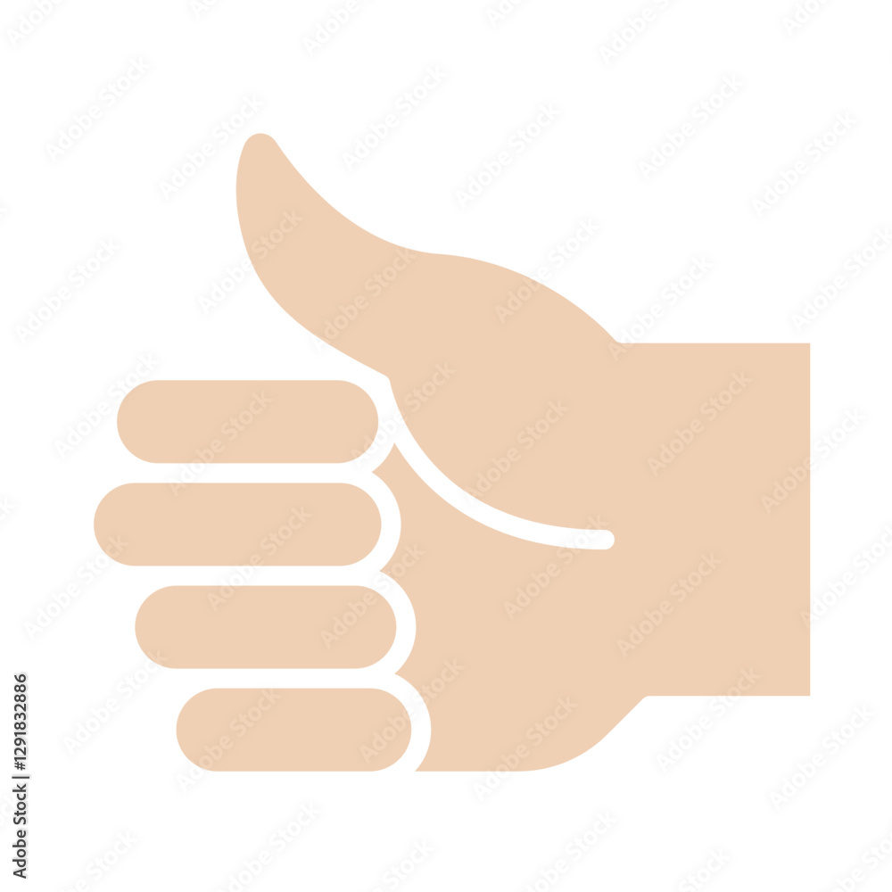 Thumb up icon in flat color style Thumb up icon in flat color style