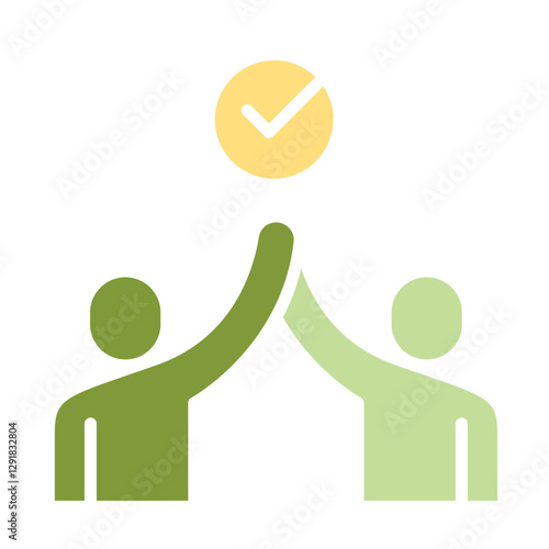 Success icon in flat color style