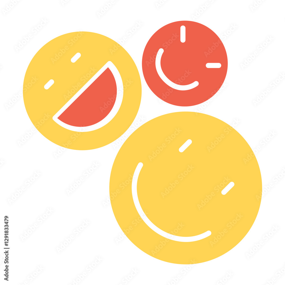 Obraz premium Happy icon in flat color style