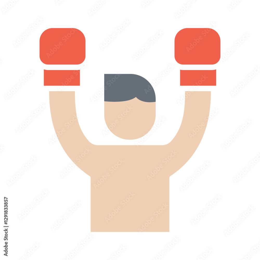 Boxer icon in flat color style Boxer icon in flat color style