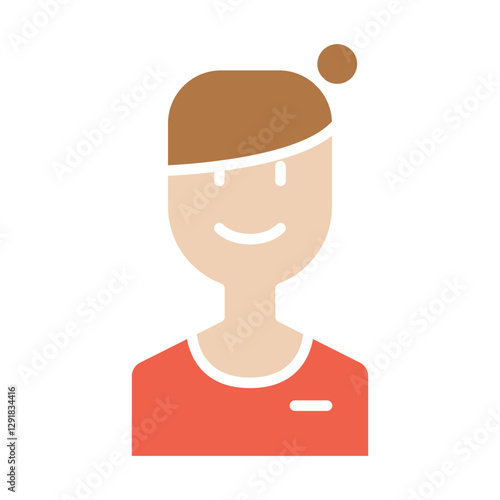 Air hostess icon in flat color style