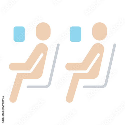 Passenger icon in flat color style