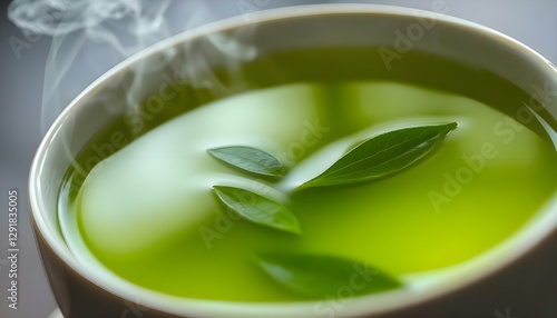 Wallpaper Mural a close up of a cup of green tea Torontodigital.ca