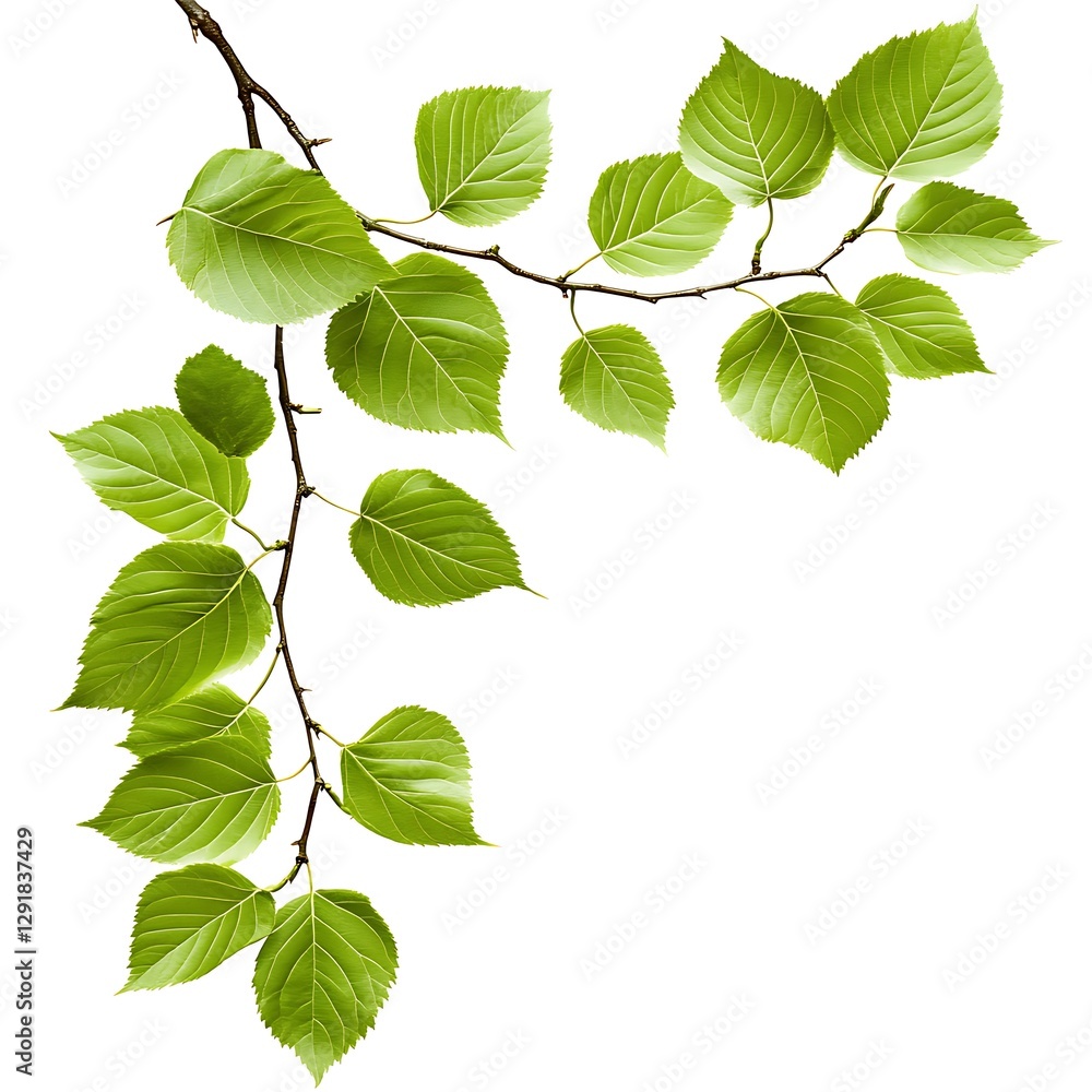 Lush Tree Leaf Frame Featuring an Isolated Green Leaf or Branch, Perfect for Nature-Inspired Art and Botanical Designs Lush Tree Leaf Frame Featuring an Isolated Green Leaf or Branch, Perfect for Nature-Inspired Art and Botanical Designs