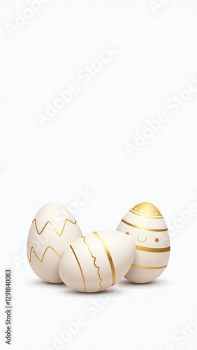 easter eggs clean design gold accents white photo