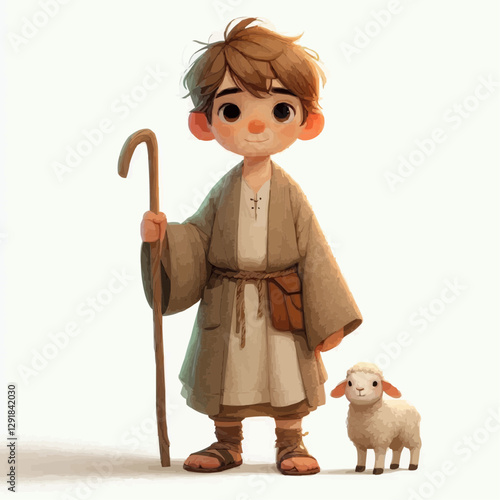 A little shepherd boy cartoon 