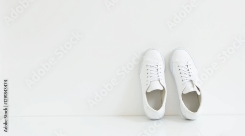Wallpaper Mural Clean White Sneakers on White Background Torontodigital.ca