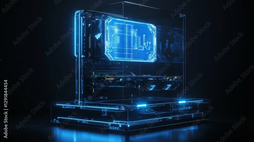 Futuristic high-tech gaming pc showcase digital realm 3d render neon environment close-up viewpoint innovation aesthetic for enhanced gaming experience Futuristic high-tech gaming pc showcase digital realm 3d render neon environment close-up viewpoint innovation aesthetic for enhanced gaming experience