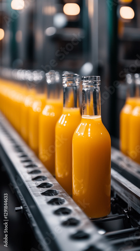 Modern glass bottle juice bottling line demonstrates advanced food production technology