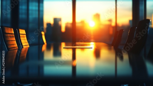 Wallpaper Mural Modern Conference Room with Sunset View Technology Torontodigital.ca