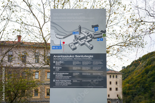 Map of the Sanctuary of Arantzazu, a Franciscan sanctuary located in the near Oñati in the Spanish Basque Country photo