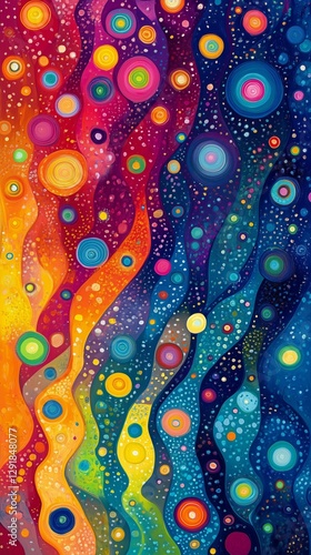 Colorful Abstract Artwork Featuring Diverse Dots in Various Sizes and Hues Cr...