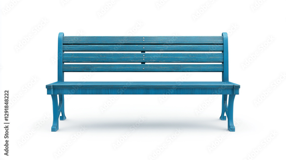 Blue bench isolated on a white background Blue bench isolated on a white background