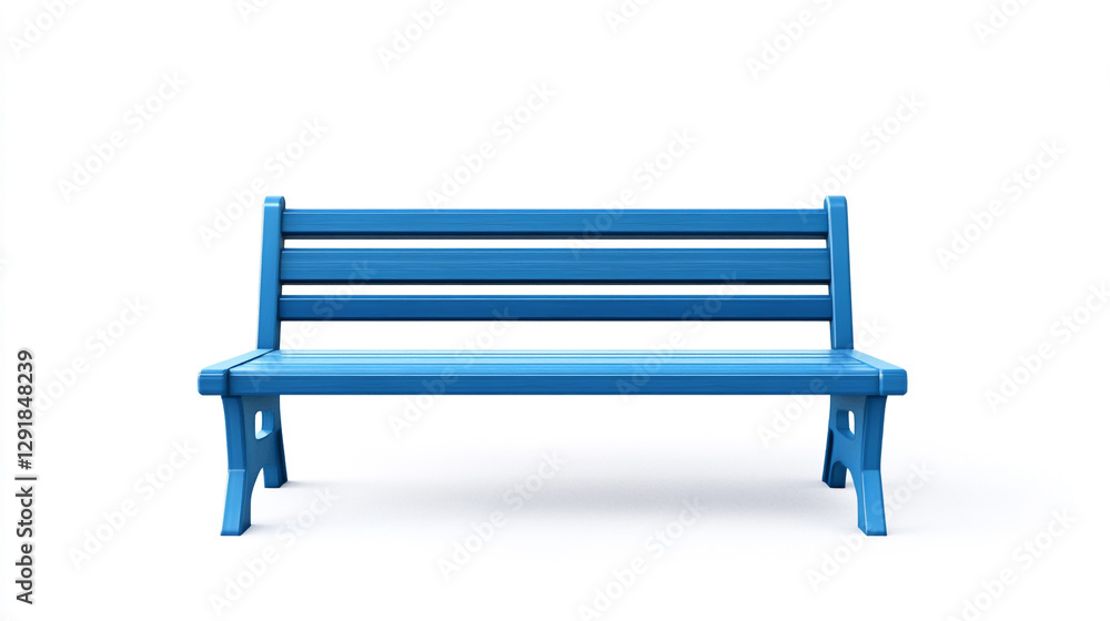 Blue bench isolated on a white background Blue bench isolated on a white background