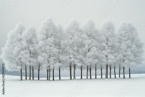 Winter Landscape With Frosted Trees in a Tranquil Snowy Setting