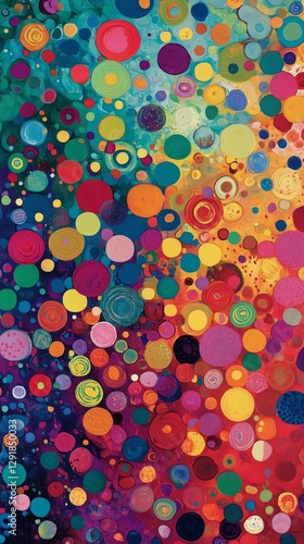 Colorful Abstract Artwork Featuring Diverse Dots in Various Sizes and Hues Cr...
