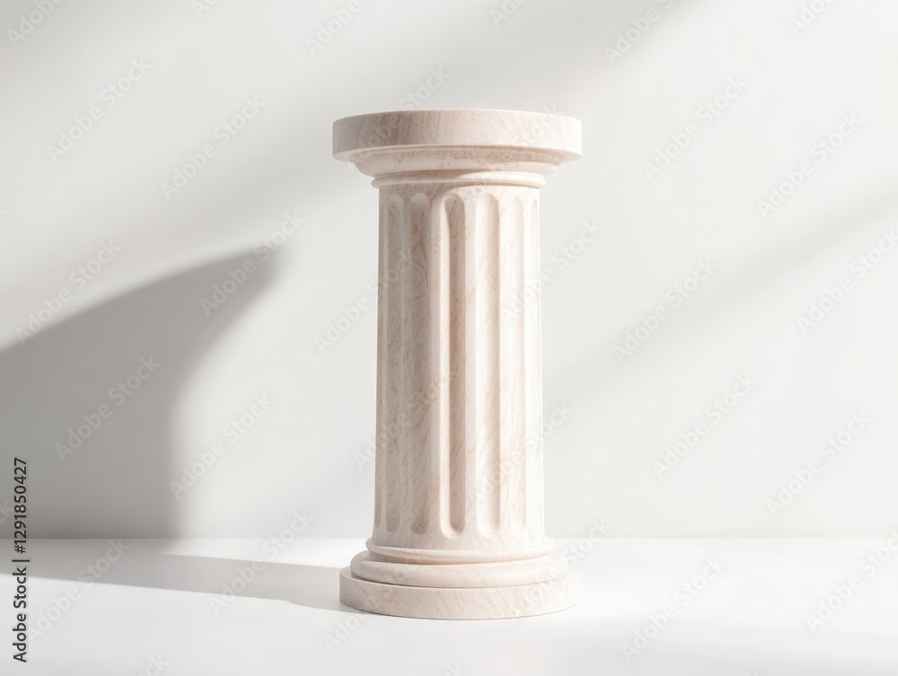 stone column on white background with shadows stone column on white background with shadows