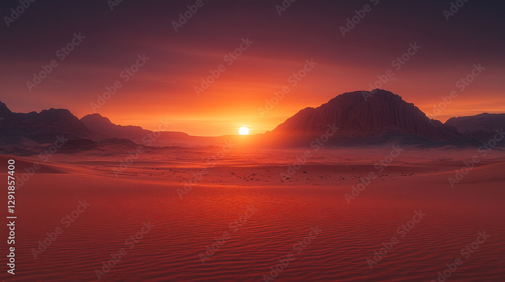 A breathtaking sunset casts vibrant hues across the vast desert of Saudi Arabia, symbolizing the beauty of nature's cycles and the majesty of the untamed land A breathtaking sunset casts vibrant hues across the vast desert of Saudi Arabia, symbolizing the beauty of nature's cycles and the majesty of the untamed land