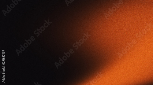 Fototapeta Naklejka Na Ścianę i Meble -  Dark abstract noise texture, orange black grainy background, poster banner black backdrop design