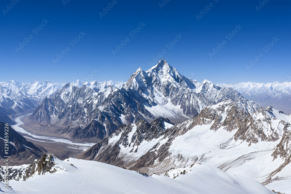 Naklejka premium an authenticated snow-capped mountain peak