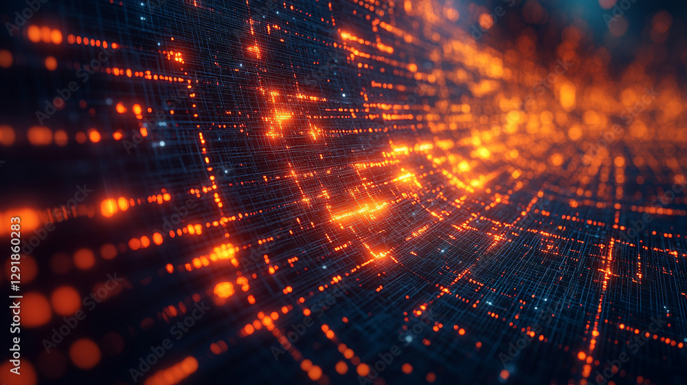 Futuristic digital interface with artificial intelligence hologram, symbolizing technology, virtual data, and network innovation. A modern abstract background depicting cyberspace and future communica Futuristic digital interface with artificial intelligence hologram, symbolizing technology, virtual data, and network innovation. A modern abstract background depicting cyberspace and future communica