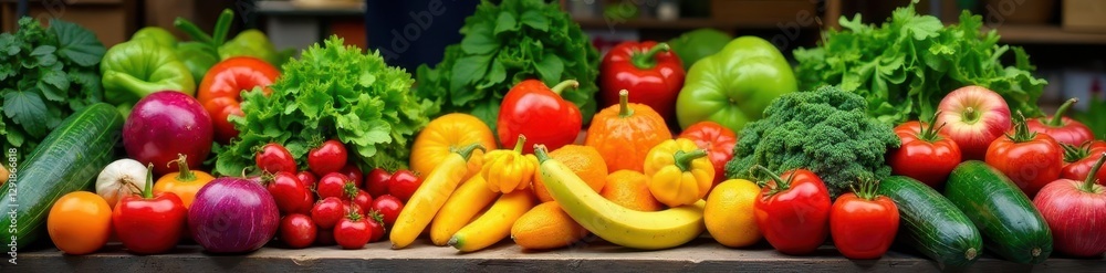 Vibrant organic vegetables overflowing market stall, natural food, colorful, abundance Vibrant organic vegetables overflowing market stall, natural food, colorful, abundance