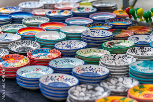 colorful clay pots