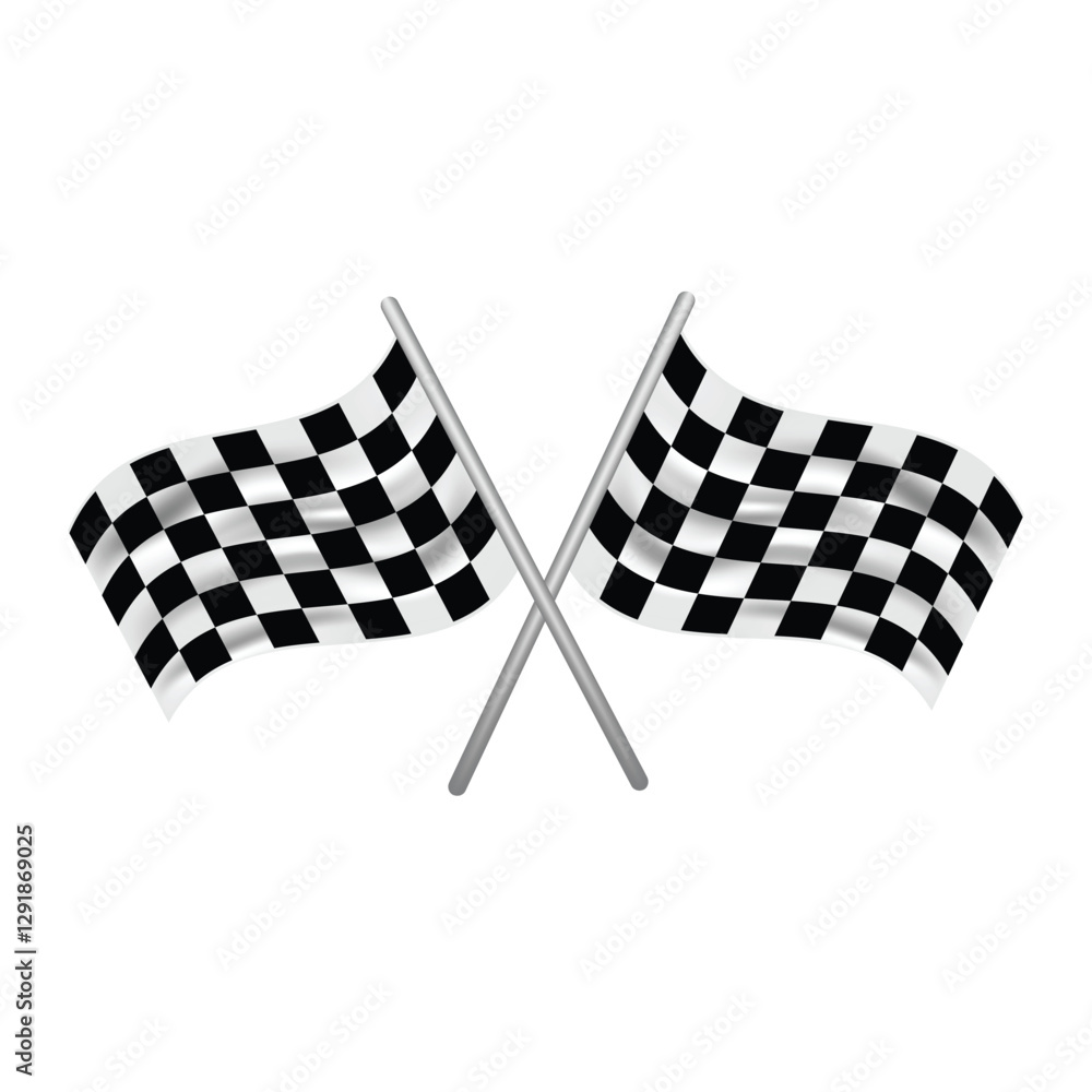 Fototapeta premium checkered racing flag icon Start and finish Vector