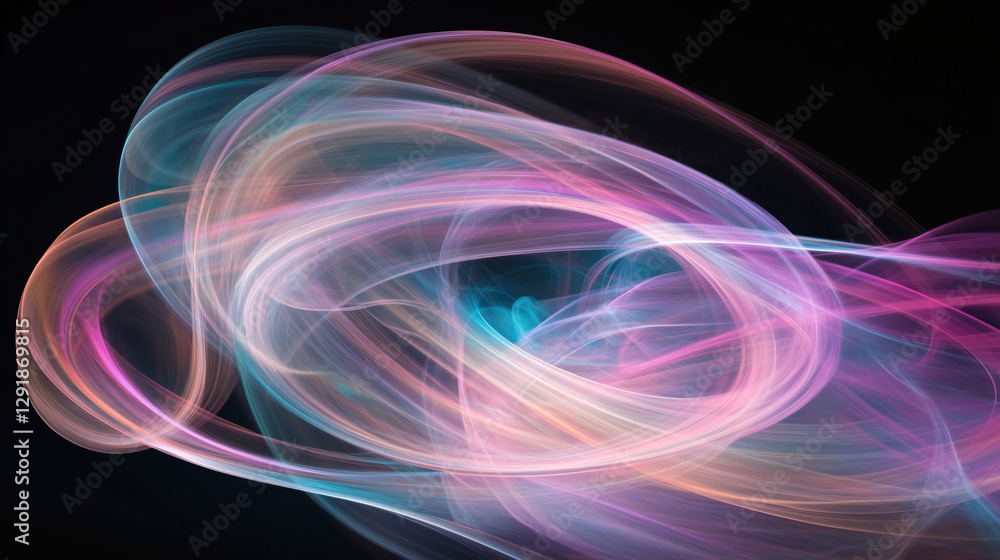 An ethereal abstract smoke swirl background with delicate wisps of colorful smoke dancing on a dark backdrop. An ethereal abstract smoke swirl background with delicate wisps of colorful smoke dancing on a dark backdrop.