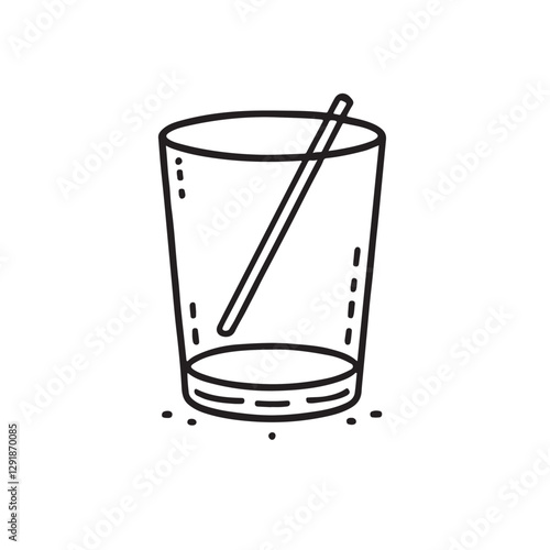 Glass vector illustration in black with white background as icon or logo