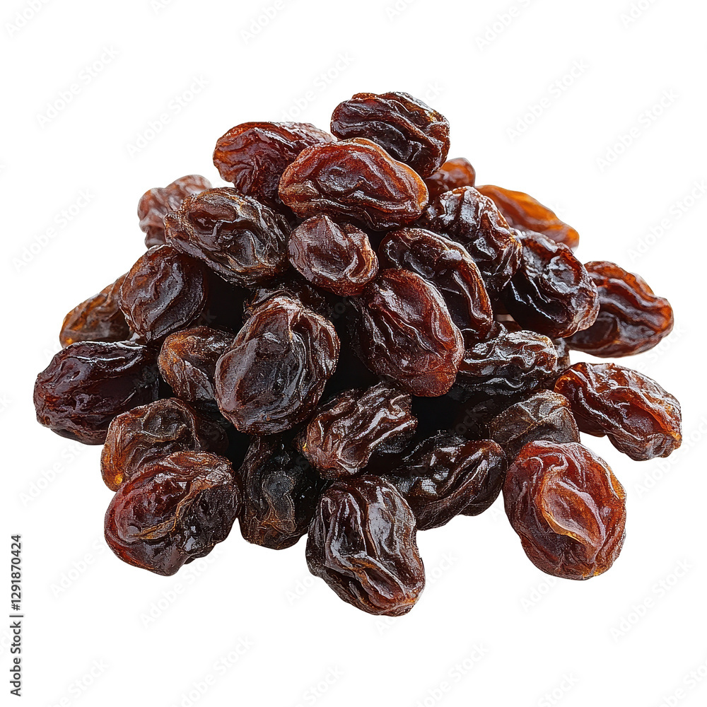 Raisins stacked on a Transparent background showcasing their rich, dark color and wrinkled texture, Raisins isolated on PNG background Raisins stacked on a Transparent background showcasing their rich, dark color and wrinkled texture, Raisins isolated on PNG background