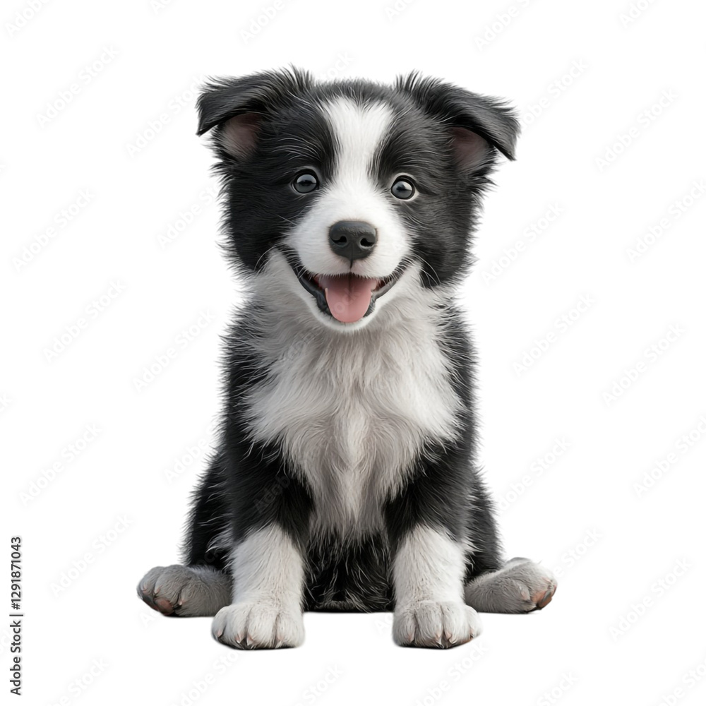 Obraz premium Adorable Border Collie Puppy Joyful Happy Expression