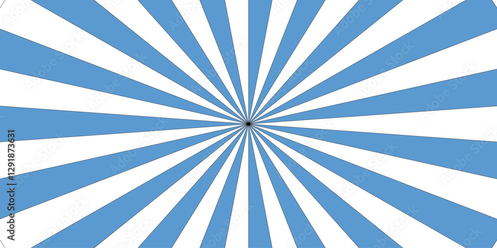 Fototapeta premium abstract blue flare banner, cartoon, template geometric creative rays and sunburst backdrop background. seamless retro vintage burst sunrise sunbeam element spiral striped 