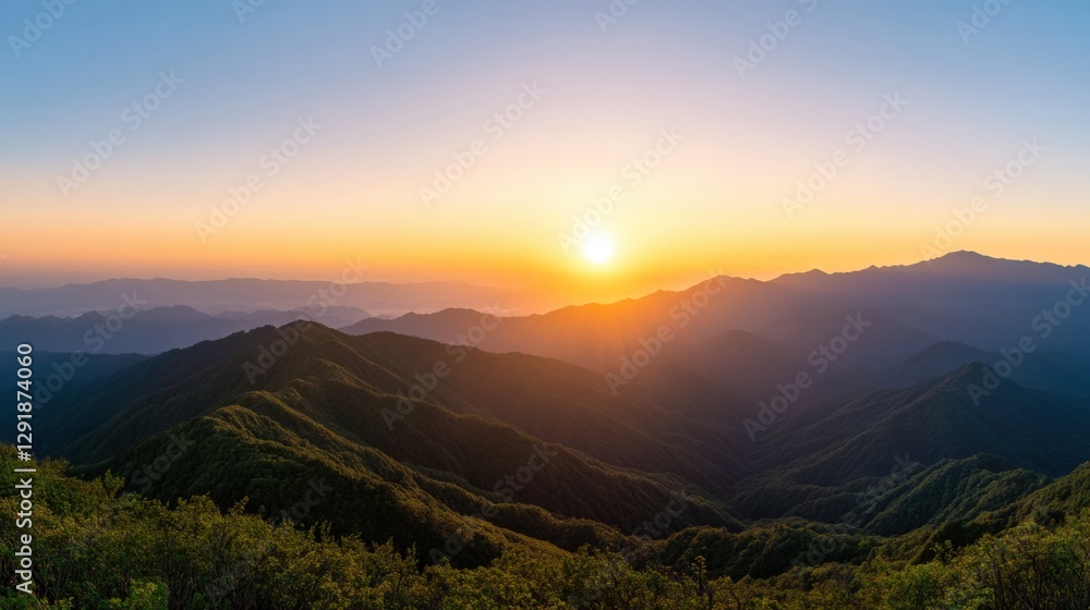 Fototapeta premium sunrise over mountain range