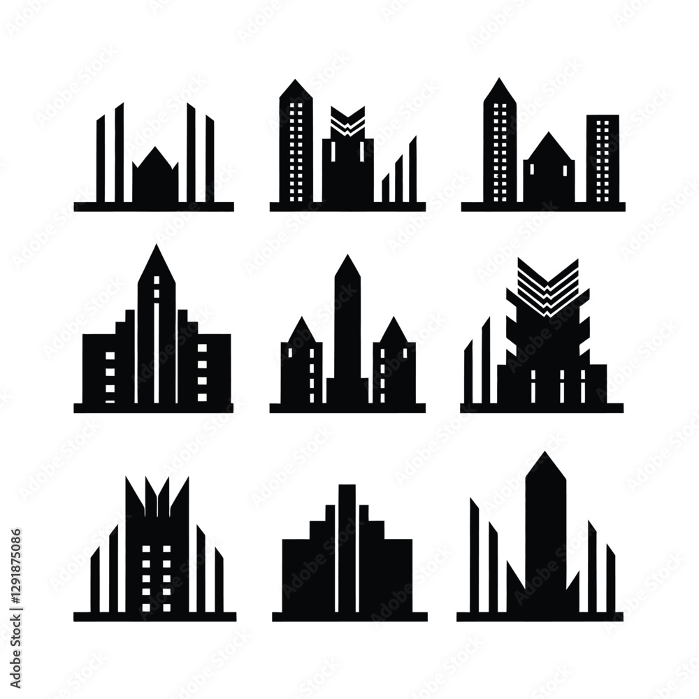 Fototapeta premium Building logo concept black color