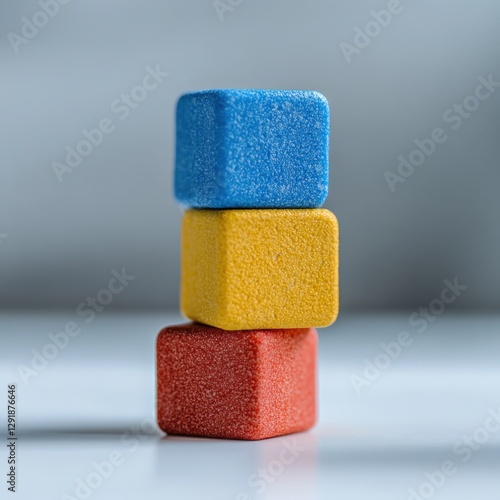 Stacked color cubes for childhood development.