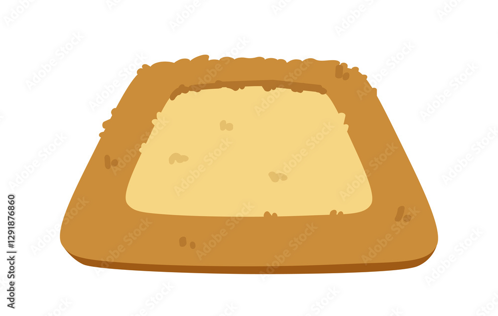 Cracker with cheese spread. Vector illustration Cracker with cheese spread. Vector illustration