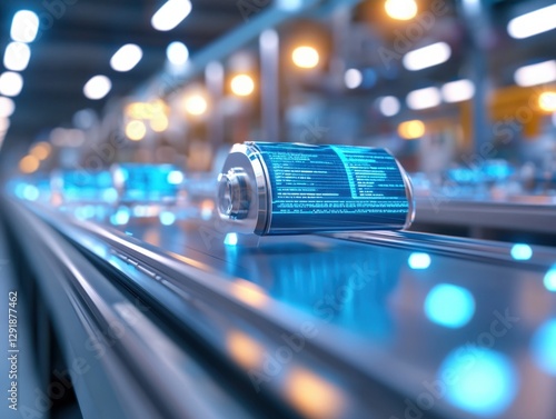 Obraz na płótnie Smart Batteries on an Assembly Line w salonie