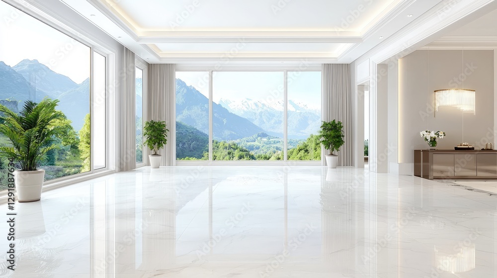 Fototapeta premium Mountain view luxury apartment interior design