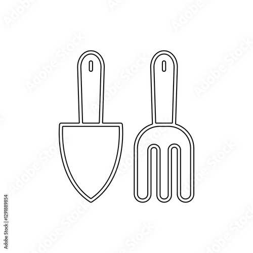 Gardening tools icon in line style