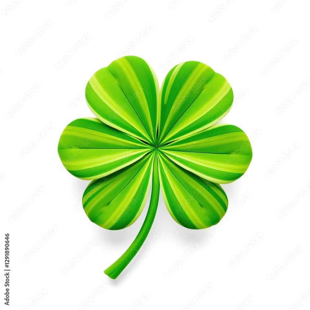 Alternating Green and White Lines on a Shamrock Pattern Alternating Green and White Lines on a Shamrock Pattern
