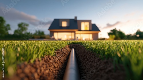 pipe being installed in a garden for a new home.